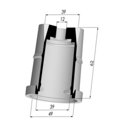 Tulip Sleeve - OD 49 mm - ID 39 mm - H 62 mm