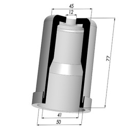 Tulip Sleeve - OD 50 mm - ID 41 mm - H 77 mm