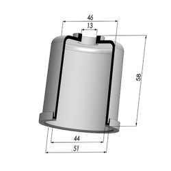 Tulip Sleeve - OD 51 mm - ID 44 mm - H 58 mm
