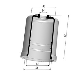 Tulip Sleeve - OD 51 mm - ID 44 mm - H 63 mm
