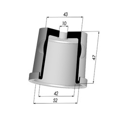 Tulip Sleeve - OD 52 mm - ID 42 mm - H 47 mm
