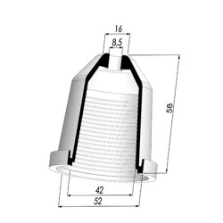 Tulip Sleeve - OD 52 mm - ID 42 mm - H 58 mm