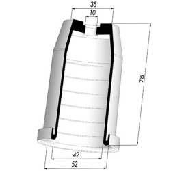 Tulip Sleeve - OD 52 mm - ID 42 mm - H 78 mm
