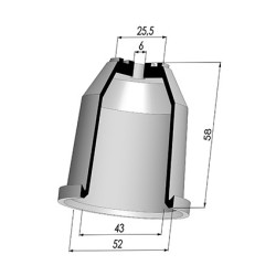 Tulip Sleeve - OD 52 mm - ID 43 mm - H 58 mm