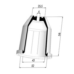 Tulip Sleeve - OD 52 mm - ID 43 mm - H 58 mm