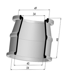 Tulip Sleeve - OD 54 mm - ID 45 mm - H 48 mm