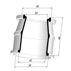 Tulip Sleeve - OD 54 mm - ID 45 mm - H 48 mm