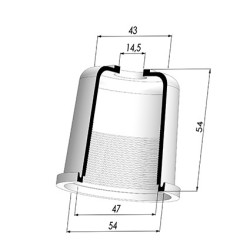 Tulip Sleeve - OD 54 mm - ID 47 mm - H 54 mm