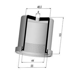 Tulip Sleeve - OD 55 mm - ID 44 mm - H 55 mm