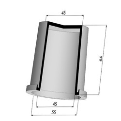Tulip Sleeve - OD 55 mm - ID 45 mm - H 64 mm