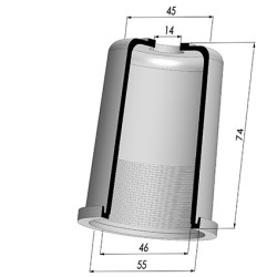 Tulip Sleeve - OD 55 mm - ID 46 mm - H 74 mm