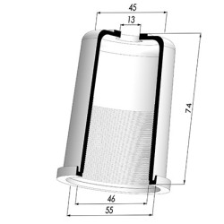 Tulip Sleeve - OD 55 mm - ID 46 mm - H 74 mm