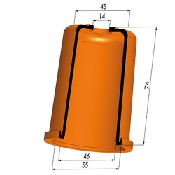 Tulip Sleeve - OD 55 mm - ID 46 mm - H 74 mm