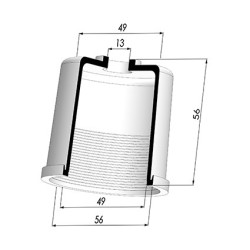 Tulip Sleeve - OD 56 mm - ID 49 mm - H 56 mm