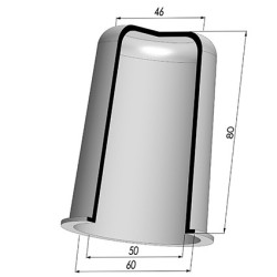 Tulip Sleeve - OD 60 mm - ID 50 mm - H 80 mm