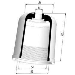 Tulip Sleeve - OD 62 mm - ID 54 mm - H 70 mm