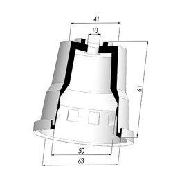 Tulip Sleeve - OD 63 mm - ID 50 mm - H 61 mm
