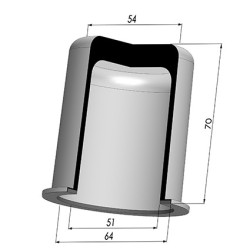 Tulip Sleeve - OD 64 mm - ID 51 mm - H 70 mm