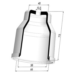 Tulip Sleeve - OD 66 mm - ID 58 mm - H 75 mm