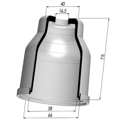 Tulip Sleeve - OD 66 mm - ID 58 mm - H 75 mm