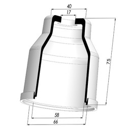 Tulip Sleeve - OD 66 mm - ID 58 mm - H 75 mm