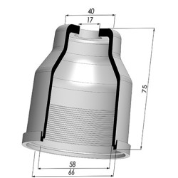 Tulip Sleeve - OD 66 mm - ID 58 mm - H 75 mm