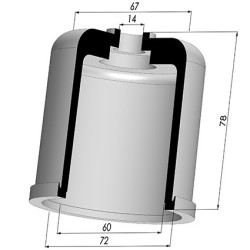 Tulip Sleeve - OD 72 mm - ID 60 mm - H 78 mm