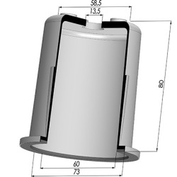 Tulip Sleeve - OD 73 mm - ID 60 mm - H 80 mm