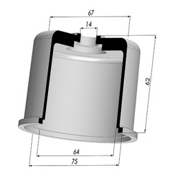 Tulip Sleeve - OD 75 mm - ID 64 mm - H 62 mm