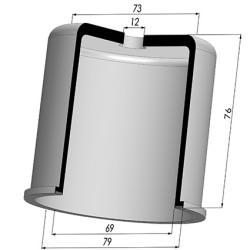 Tulip Sleeve - OD 79 mm - ID 69 mm - H 76 mm