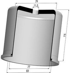 Tulip Sleeve - OD 83 mm - ID 77 mm - H 75 mm