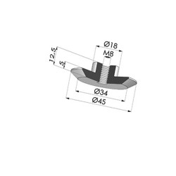 Nut for suction cup 92 50