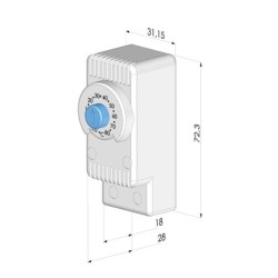 Mechanical thermostat for electrical cabinet