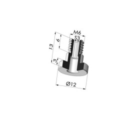Screw M6 - Head Ø 12 mm - L 13 mm