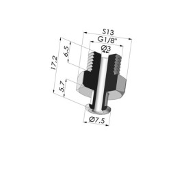 Separable Male Fitting G1/8" - cannula Ø7.5 mm
