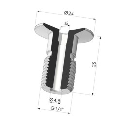 Screw G1/4" - Head Ø 24 mm - L 25 mm