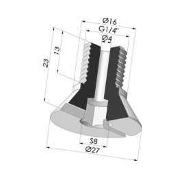 Screw G1/4" - Head Ø 27 mm - L 23 mm