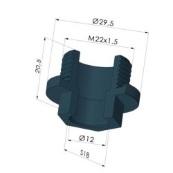 Detectable fitting for suction cup 81 60-- A