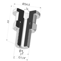 Separable Male Fitting 1/4G with nut