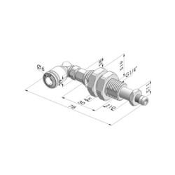 Spring Plunger Series ER M5 - Z 10 mm - Anti rotation with cannula - Elbow vacuum fitting