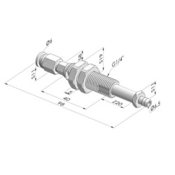 Spring Plunger Series ER M5 - Z 20 mm - Anti rotation with cannula - Straight vacuum fitting