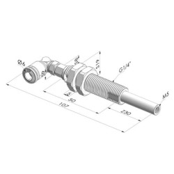 Spring Plunger Series ER M5 - Z 30 mm - Anti-rotation - Elbow vacuum fitting
