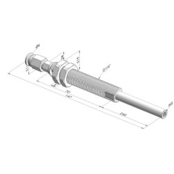 Spring Plunger Series ER M5 - Z 50 mm - Anti-rotation - Straight vacuum fitting