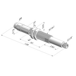 Spring plunger Series ER M18 - Z 30MM - Anti-rotation - Straight vacuum fitting