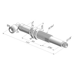 Spring plunger Series ER M18 - Z 30MM - Anti-rotation - Elbow vacuum fitting