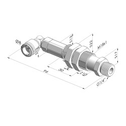 Spring plunger Series ER M14 - Z 10MM - Anti-rotation - Elbow vacuum fitting