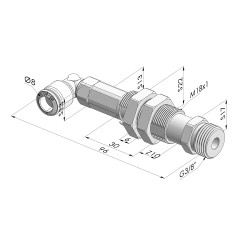 Spring plunger Series ER M38 - Z 10MM - Anti-rotation - Elbow vacuum fitting