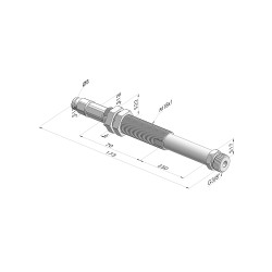 Spring plunger Series ER M38 - Z 50MM - Anti-rotation - Straight vacuum fitting