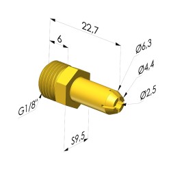 Round Jet Blowing Nozzle Series BS - G1/8"