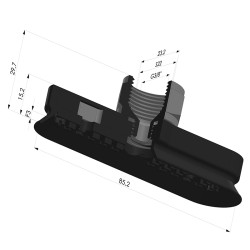 Oblong Suction Cup Series 4OF 85x23mm F38
